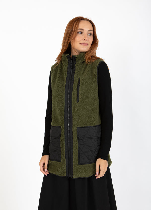 CC Heart CC HEART LENNON MIX PILE VEST Outerwear Army/black - 457