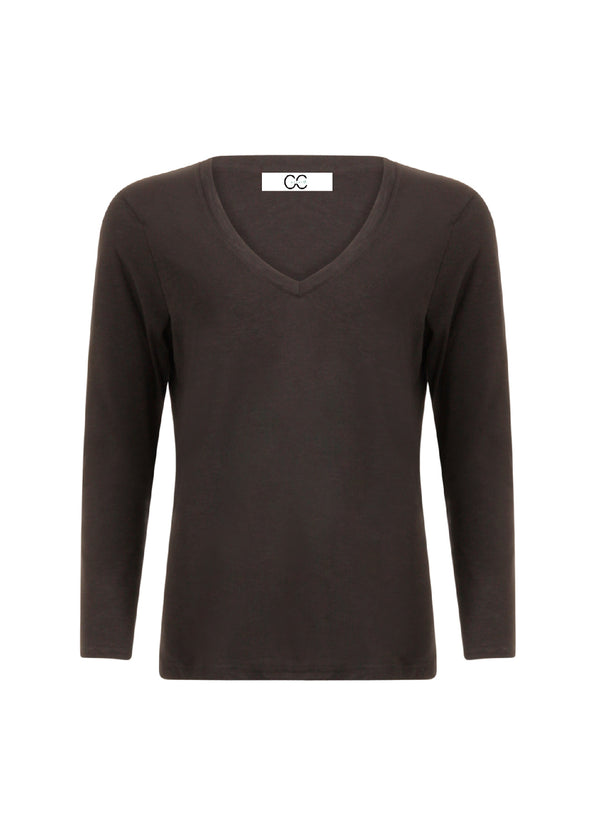 CC Heart CC HEART LANGLARM V-HALS T-SHIRT T-Shirt Black - 100