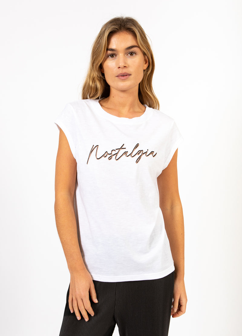 CC Heart CC HEART NOSTALGIA TEE - KAPMOUWTJES T-Shirt White/Rose gold emb - 200