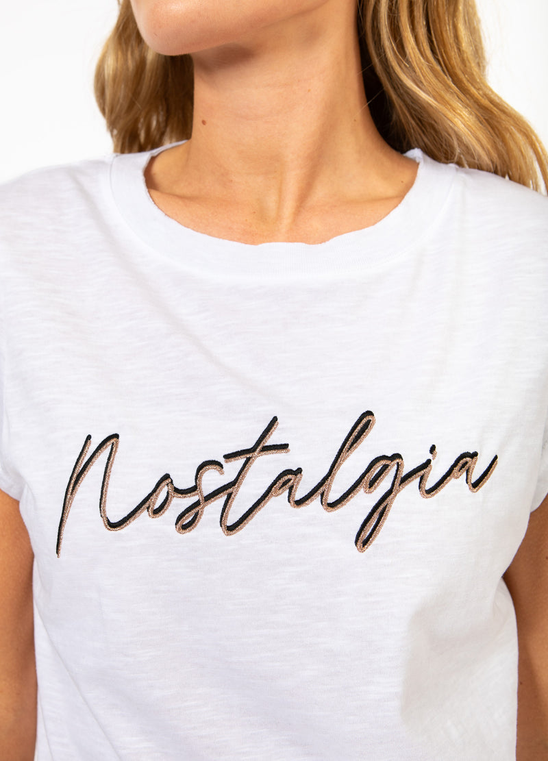 CC Heart CC HEART NOSTALGIA TEE - KAPMOUWTJES T-Shirt White/Rose gold emb - 200