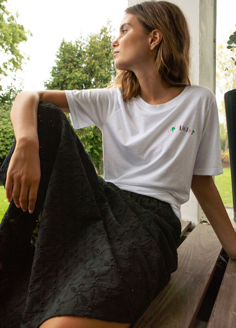 CC Heart CC HEART OPTIMIST T-SHIRT - MIDDELLANGE MOUW T-Shirt White - 200