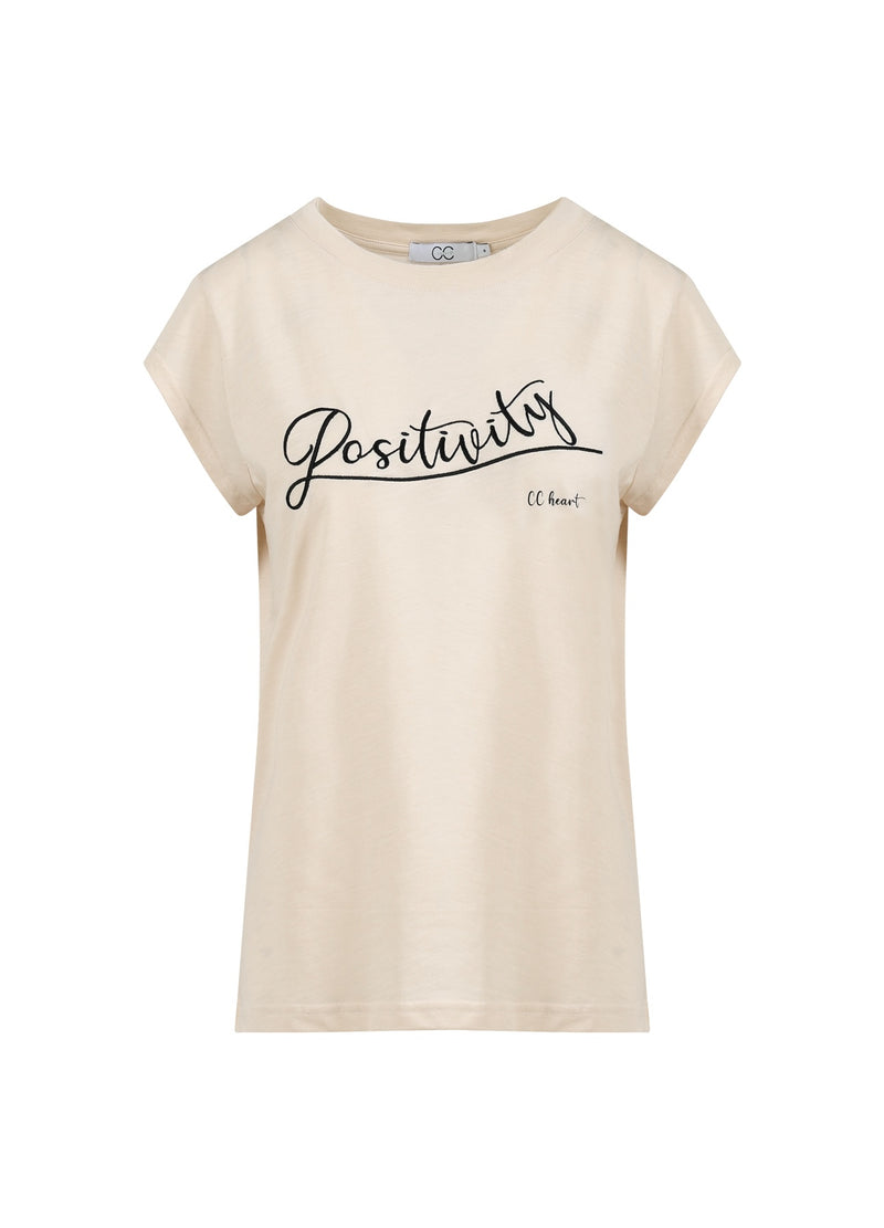 CC Heart CC HEART POSITIVITY T-SHIRT - KAPMOUW T-Shirt Creme - 241