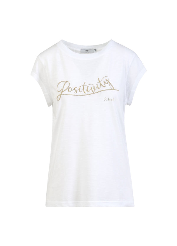 CC Heart CC HEART POSITIVITY T-SHIRT - KAPMOUW T-Shirt White/gold - 200