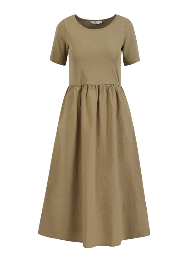 CC Heart CC HEART RYLAN MIX JURK KORTE MOUW Dress Sand olive - 406