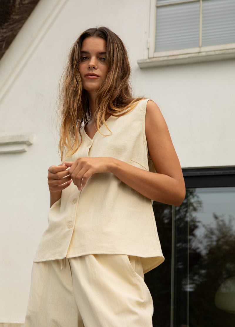 CC Heart CC HEART SCOUT LINNEN-LOOK VEST TOP Vest Light honey - 790