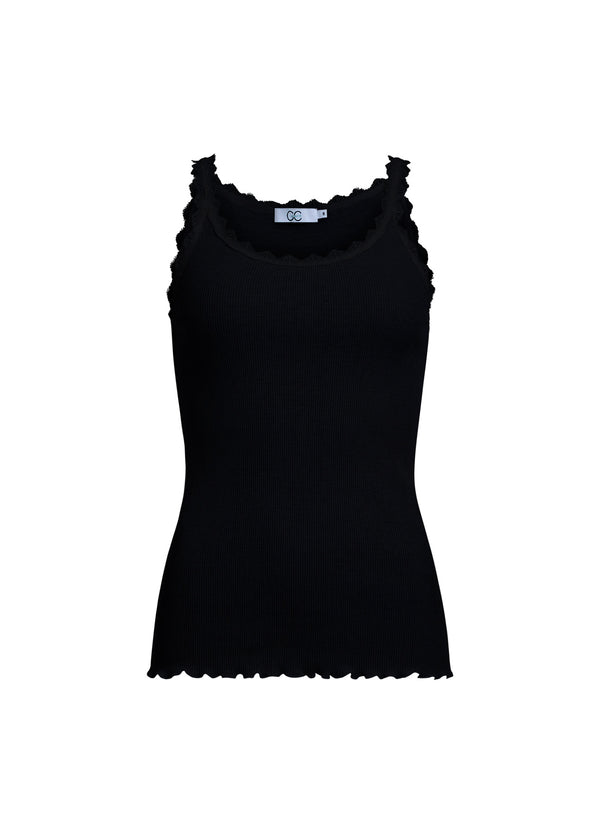 CC Heart CC HEART ZIJDE TANKTOP MET KANT Top - Short sleeve Black - 100