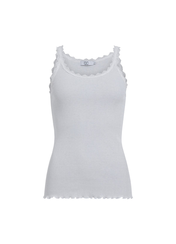 CC Heart CC HEART ZIJDE TANKTOP MET KANT Top - Short sleeve White - 200