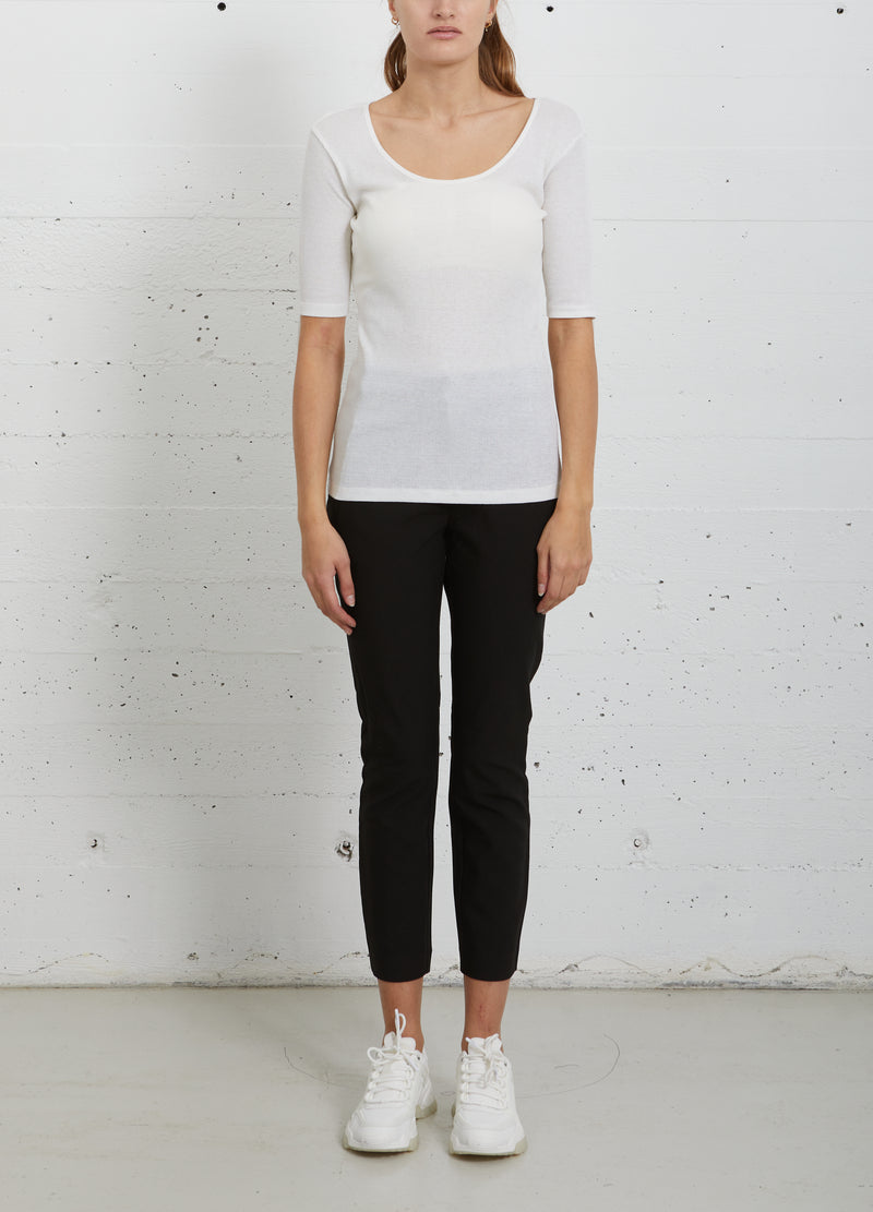 CC Heart CC HEART SILK SCOOP NECK T-SHIRT Top - Short sleeve White - 200