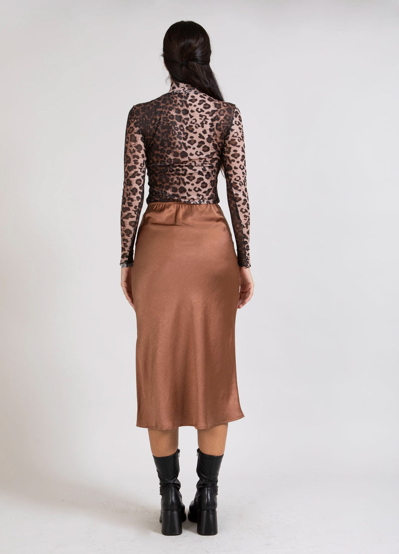 CC Heart CC HEART SKYLER HALFLANGE ROK Skirt Metallic brown - 333