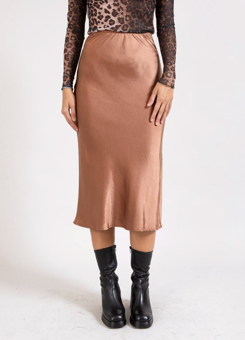 CC Heart CC HEART SKYLER HALFLANGE ROK Skirt Metallic brown - 333