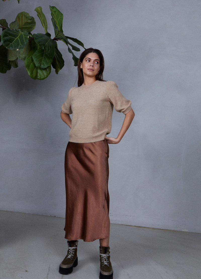 CC Heart CC HEART SKYLER HALFLANGE ROK Skirt Metallic brown - 333