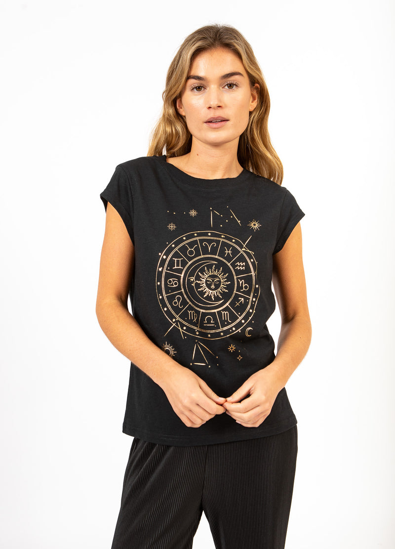 CC Heart CC HEART SOLEIL TEE - CAP MOUWEN T-Shirt Black - 100