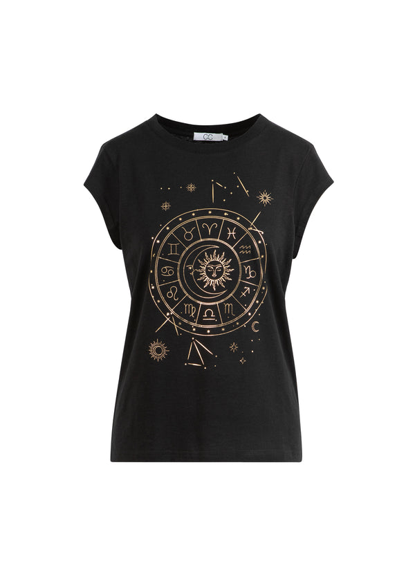 CC Heart CC HEART SOLEIL TEE - CAP MOUWEN T-Shirt Black - 100