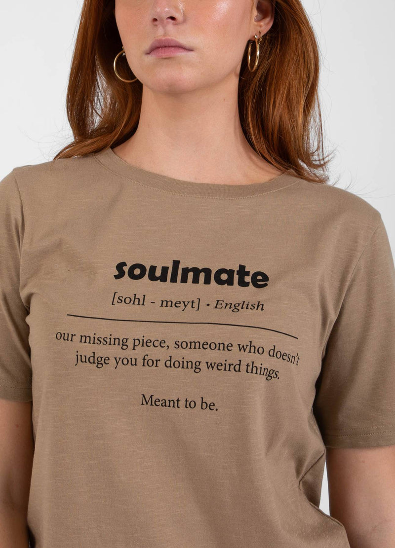 CC Heart CC HEART SOULMATE T-SHIRT - HALVE MOUW T-Shirt Warm Sand - 307