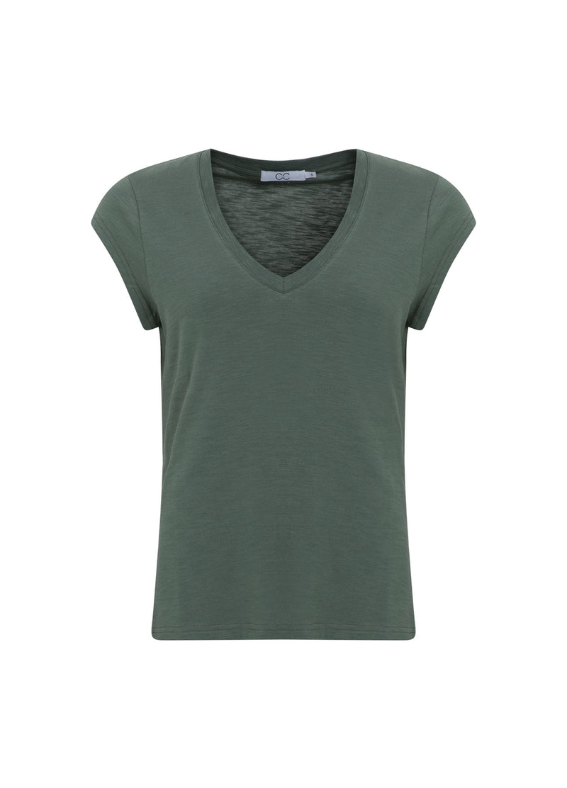 CC Heart CC HEART V-HALS T-SHIRT T-Shirt Moss green - 418