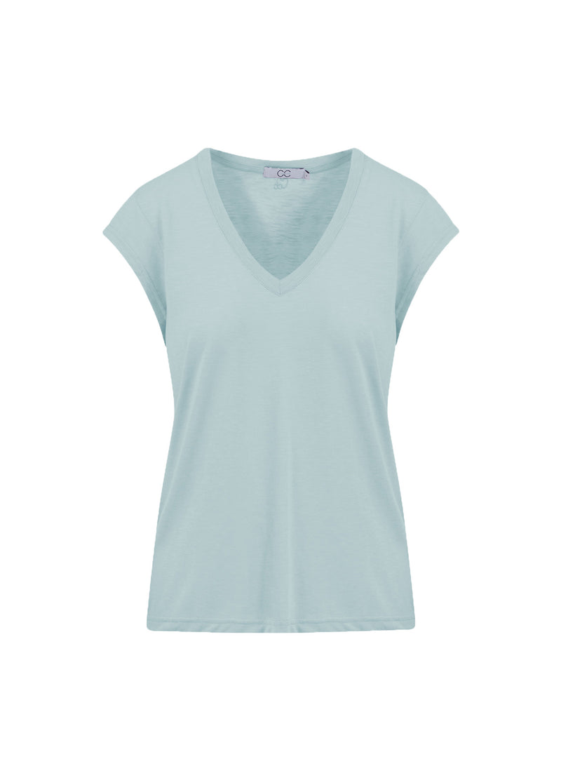 CC Heart CC HEART V-HALS T-SHIRT T-Shirt Pastel Aqua - 507