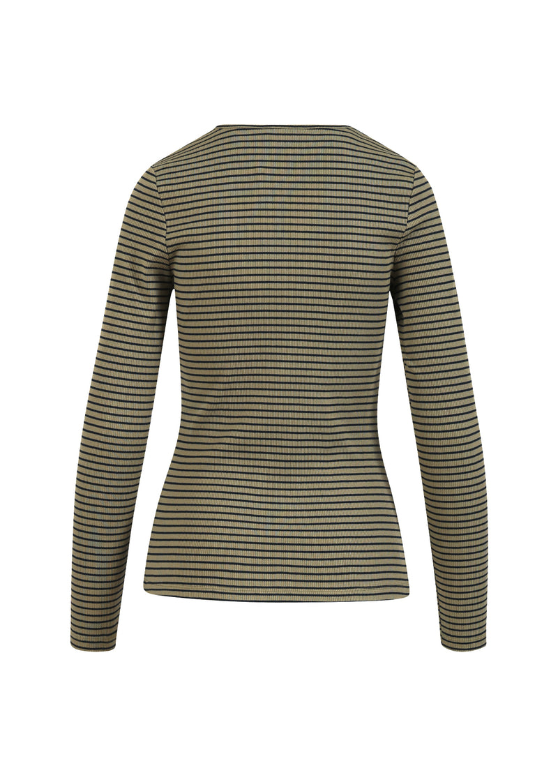 CC Heart CC HEART KAROLINE RIB TEE Shirt/Blouse Olive/navy stripe - 432