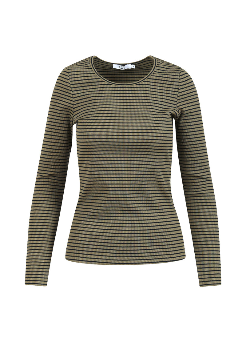 CC Heart CC HEART KAROLINE RIB TEE Shirt/Blouse Olive/navy stripe - 432