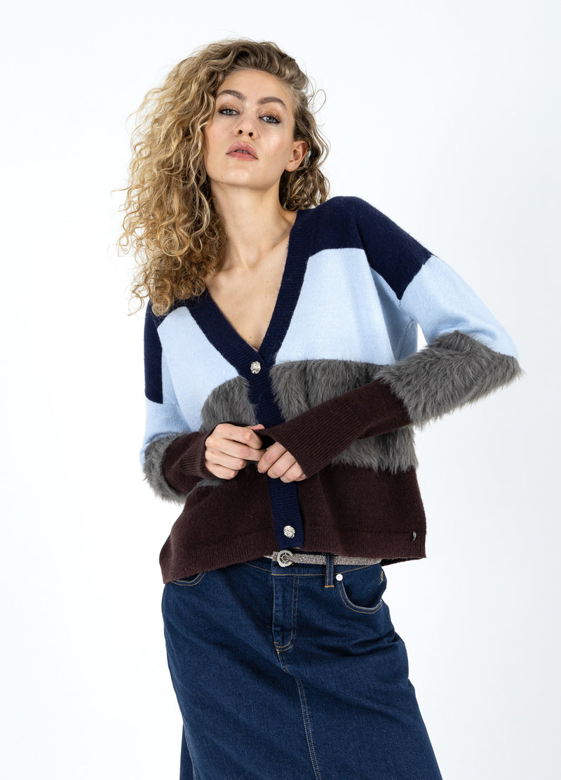 Coster Copenhagen COLORBLOCK GEBREID MET HARIGE MOUWEN Knitwear Mix - 999