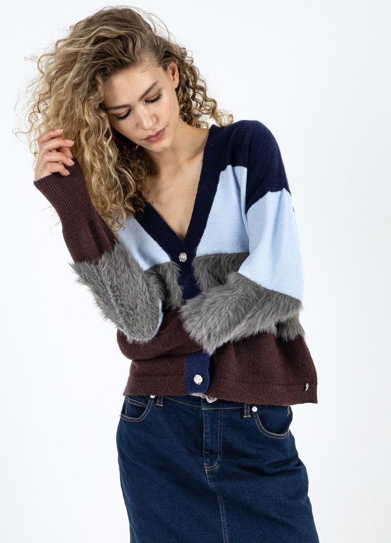 Coster Copenhagen COLORBLOCK GEBREID MET HARIGE MOUWEN Knitwear Mix - 999