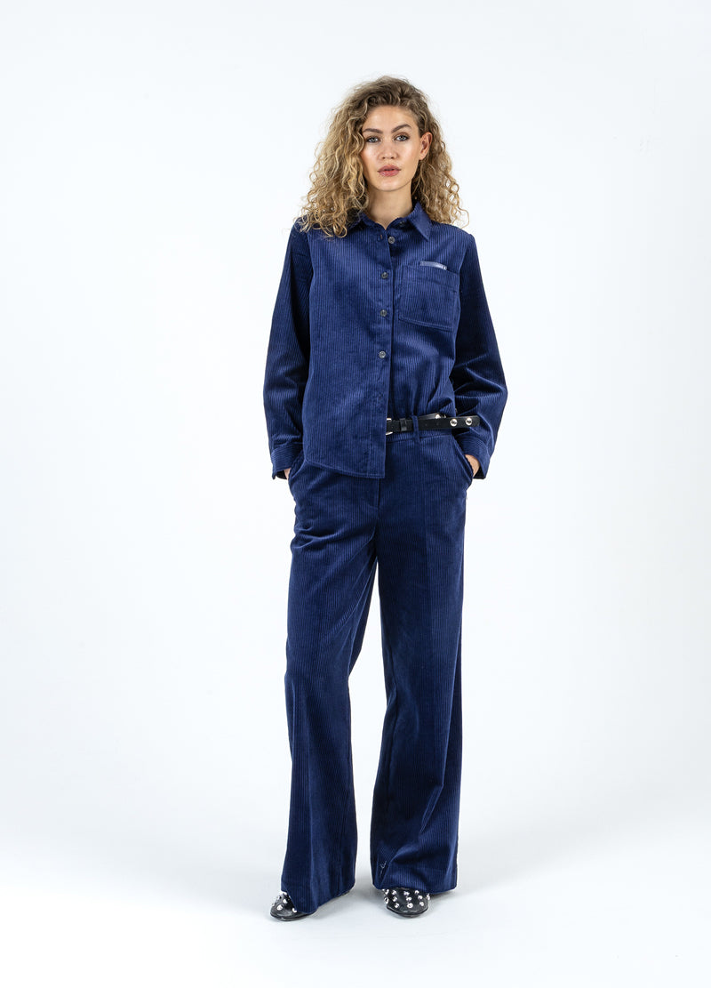 Coster Copenhagen CORDUROY BROEK - PETRA PASVORM Pants Eclipse blue -555