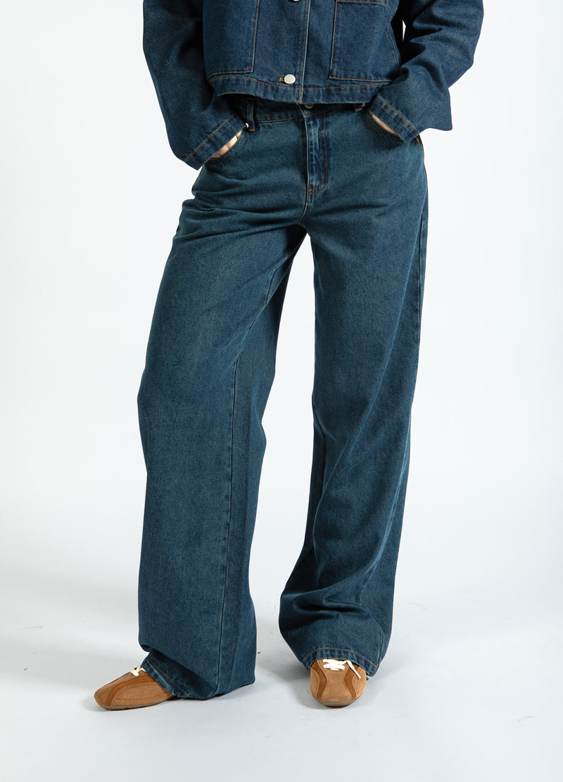 Coster Copenhagen DENIM BROEK - PETRA FIT Pants Dark Blue Denim - 571