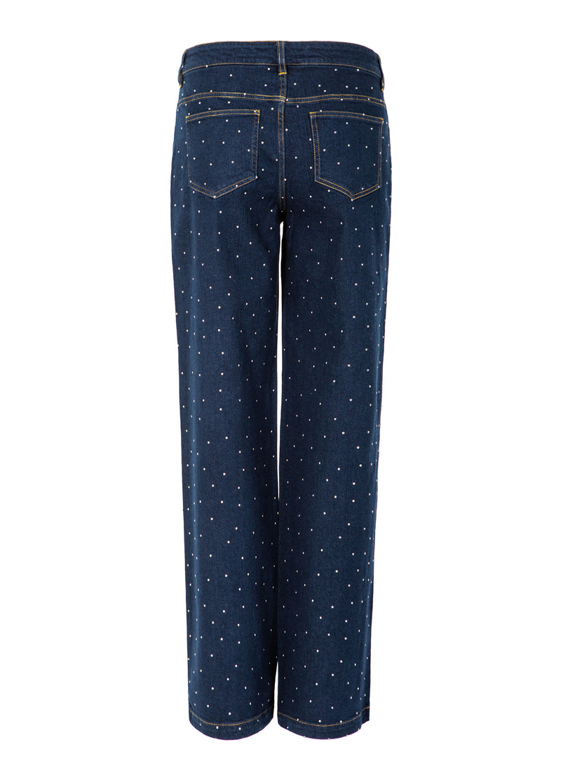 Coster Copenhagen DENIM BROEK MET STUDS - PETRA FIT Pants Eclipse blue - 555