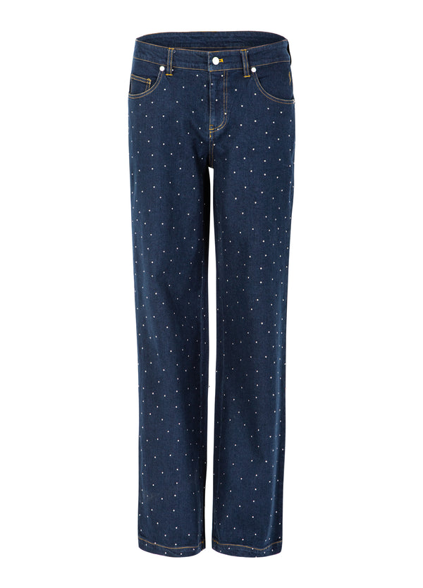 Coster Copenhagen DENIM BROEK MET STUDS - PETRA FIT Pants Eclipse blue - 555