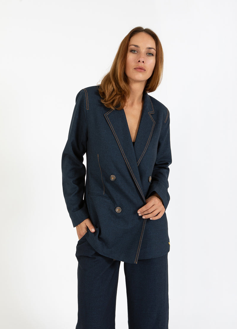 Coster Copenhagen DOUBLE-BREASTED BLAZER Blazer Night blue - 513