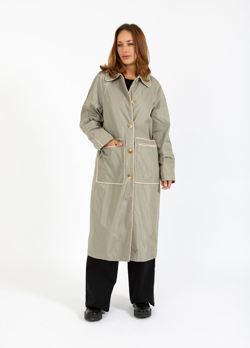 Coster Copenhagen GEBONDEN TRENCHCOAT Outerwear Mud army - 359