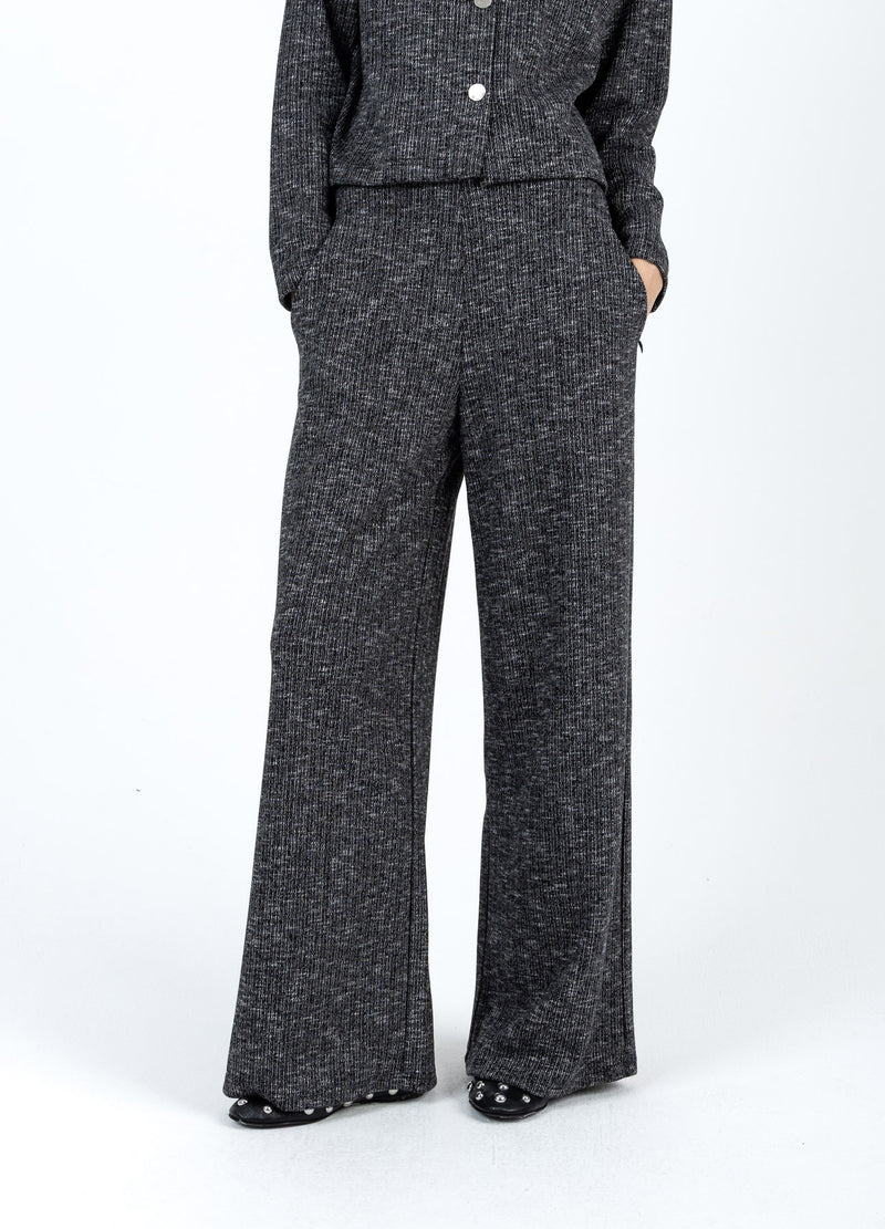 Coster Copenhagen GEBREIDE BROEK Knitwear Black/grey mix - 106