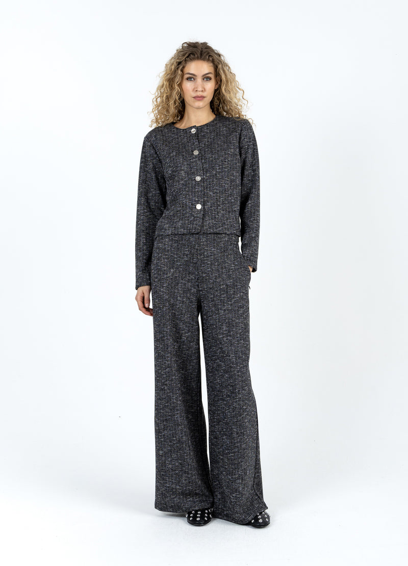 Coster Copenhagen GEBREID JAS MET KNOPEN Knitwear Black/grey mix - 106