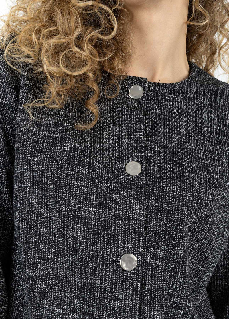 Coster Copenhagen GEBREID JAS MET KNOPEN Knitwear Black/grey mix - 106