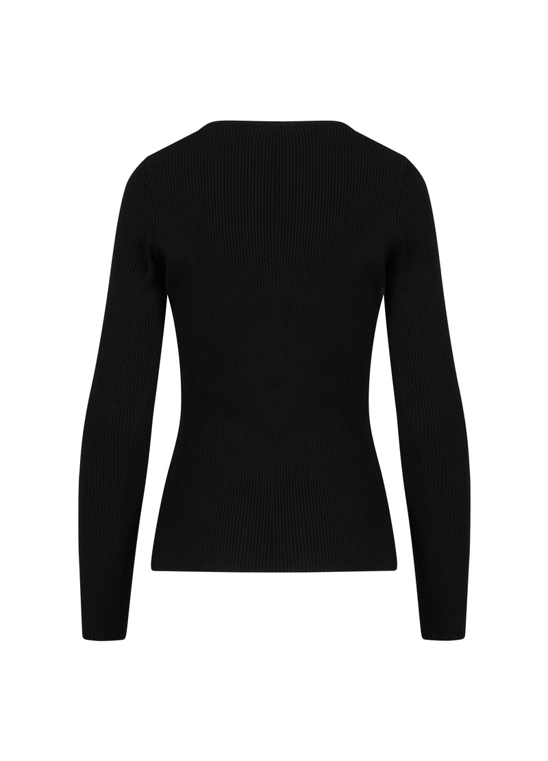 Coster Copenhagen GEBREID MET HARTVORMIGE HALS Knitwear Black - 100