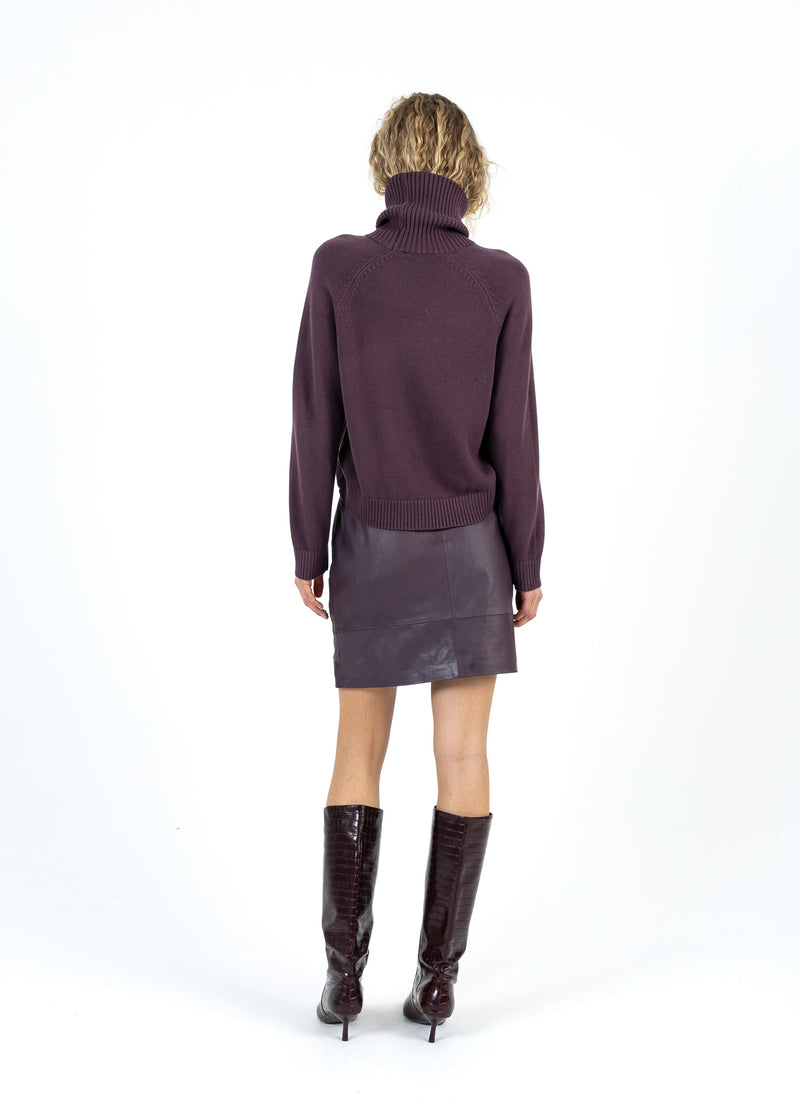 Coster Copenhagen GEBREID MET HOGE HALS IN KATOEN Knitwear Bordeaux - 653