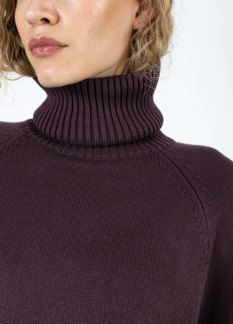 Coster Copenhagen GEBREID MET HOGE HALS IN KATOEN Knitwear Bordeaux - 653