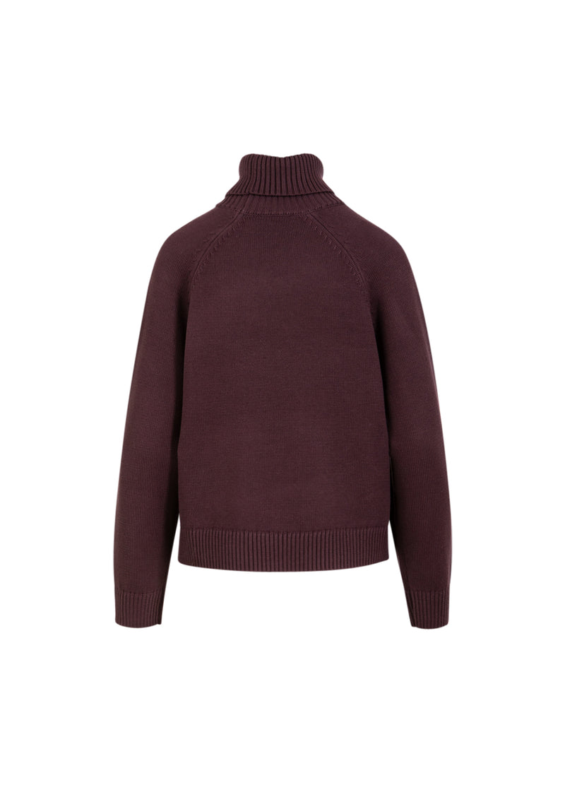 Coster Copenhagen GEBREID MET HOGE HALS IN KATOEN Knitwear Bordeaux - 653