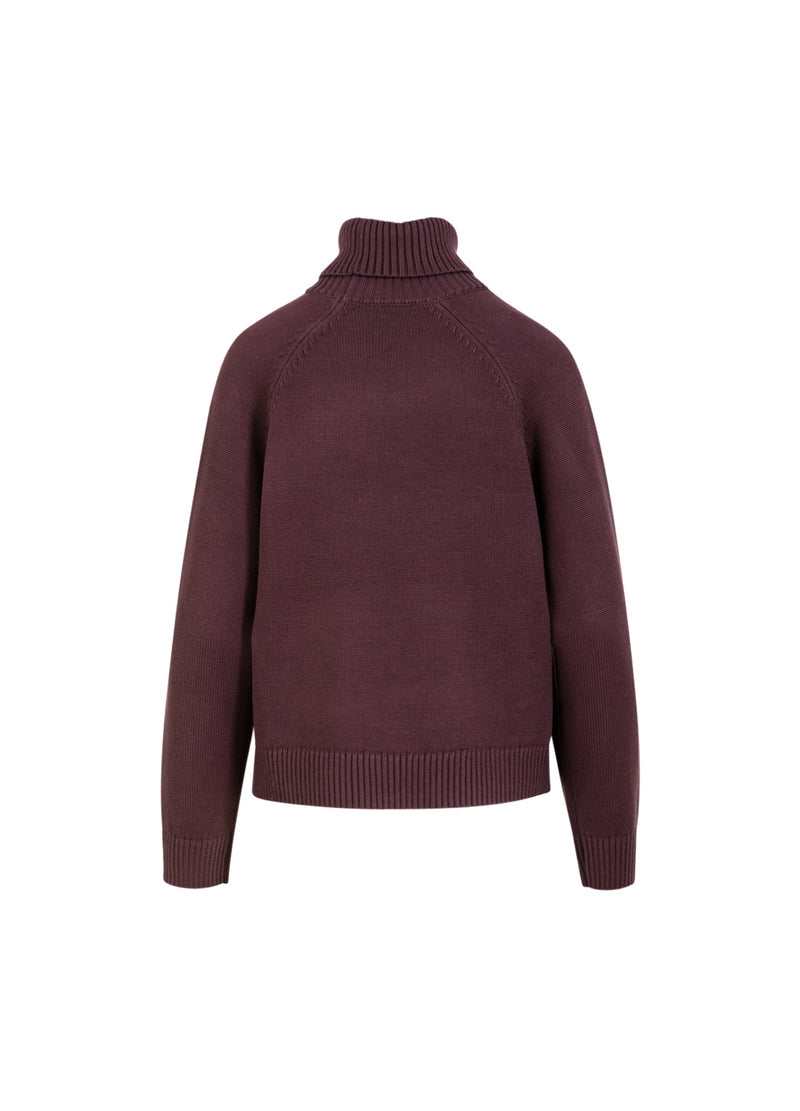 Coster Copenhagen GEBREID MET HOGE HALS IN KATOEN Knitwear Bordeaux - 653