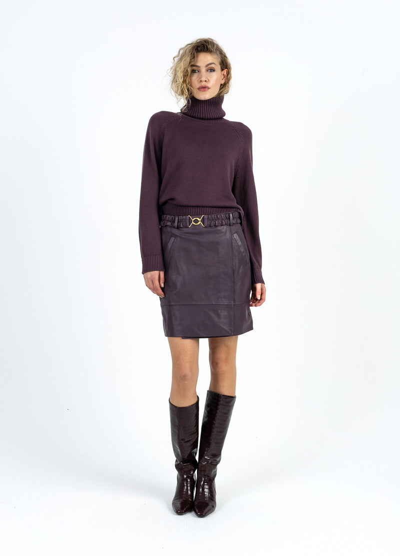 Coster Copenhagen GEBREID MET HOGE HALS IN KATOEN Knitwear Bordeaux - 653