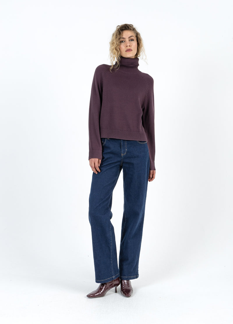 Coster Copenhagen GEBREID MET HOGE HALS IN KATOEN Knitwear Bordeaux - 653
