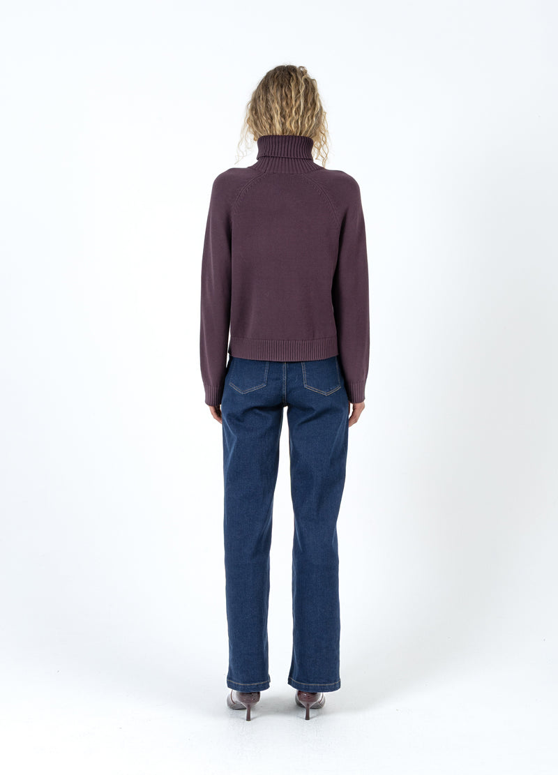 Coster Copenhagen GEBREID MET HOGE HALS IN KATOEN Knitwear Bordeaux - 653