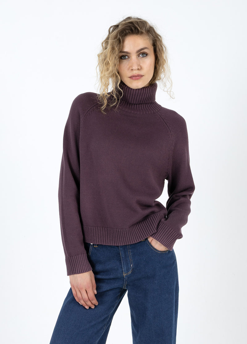 Coster Copenhagen GEBREID MET HOGE HALS IN KATOEN Knitwear Bordeaux - 653