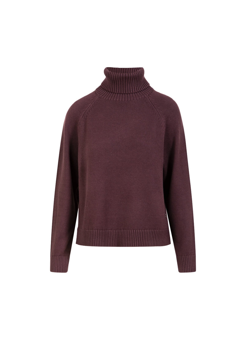 Coster Copenhagen GEBREID MET HOGE HALS IN KATOEN Knitwear Bordeaux - 653