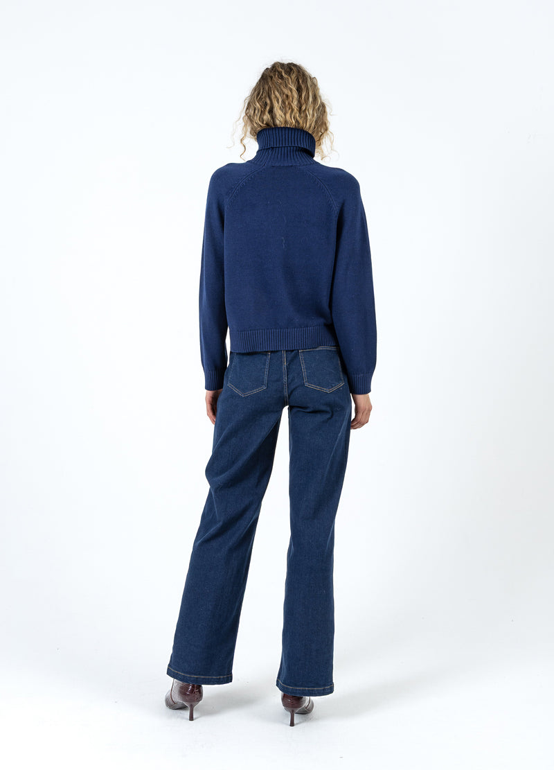 Coster Copenhagen GEBREID MET HOGE HALS IN KATOEN Knitwear Eclipse blue - 555