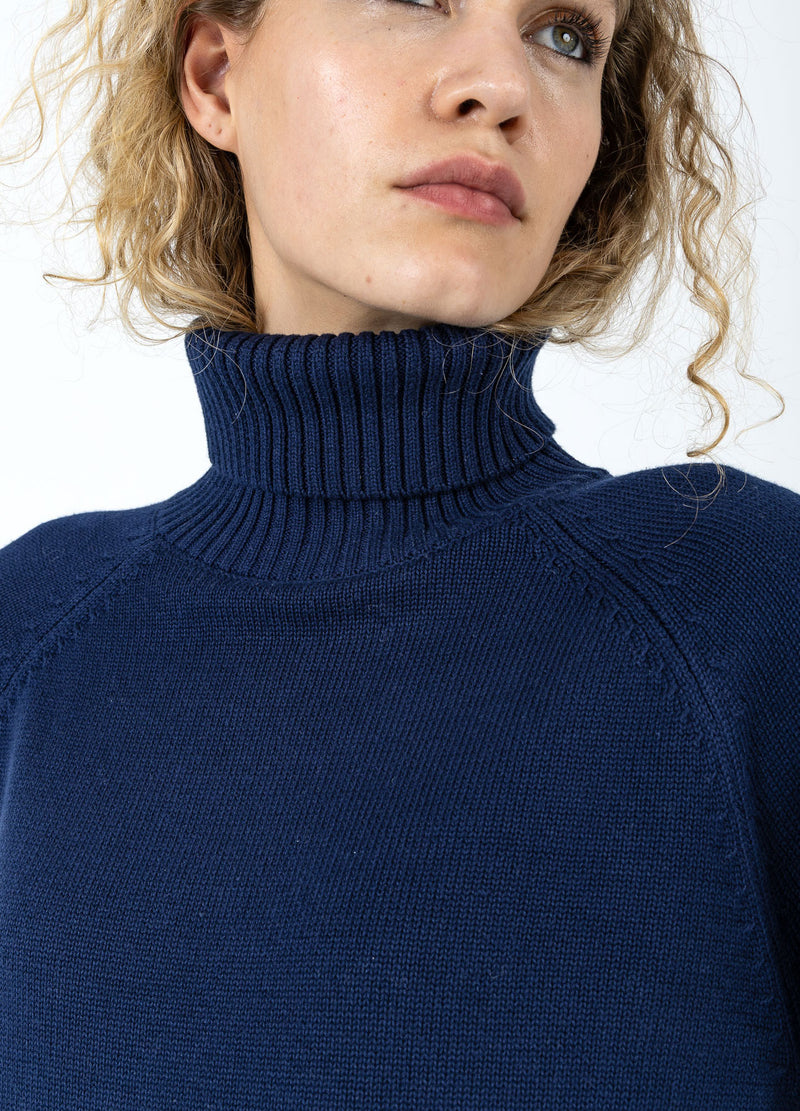 Coster Copenhagen GEBREID MET HOGE HALS IN KATOEN Knitwear Eclipse blue - 555