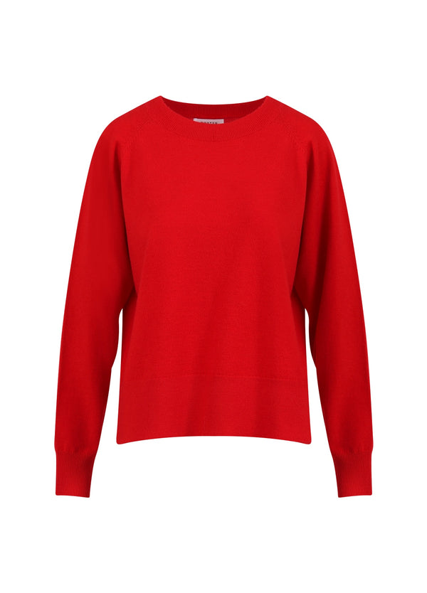 Coster Copenhagen GEBREID MET RONDE HALS - COMFORTABELE GEBREIDE STOF Knitwear Scarlet red - 618