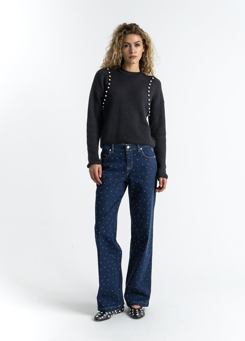 Coster Copenhagen GEBREID MET ZILVEREN KRALEN Knitwear Black - 100