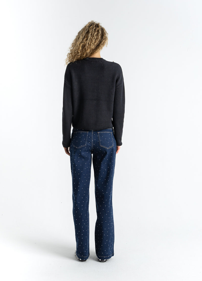 Coster Copenhagen GEBREID MET ZILVEREN KRALEN Knitwear Black - 100