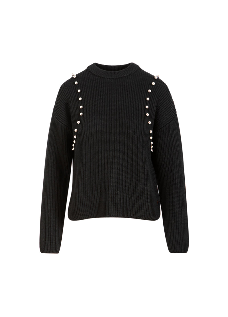 Coster Copenhagen GEBREID MET ZILVEREN KRALEN Knitwear Black - 100