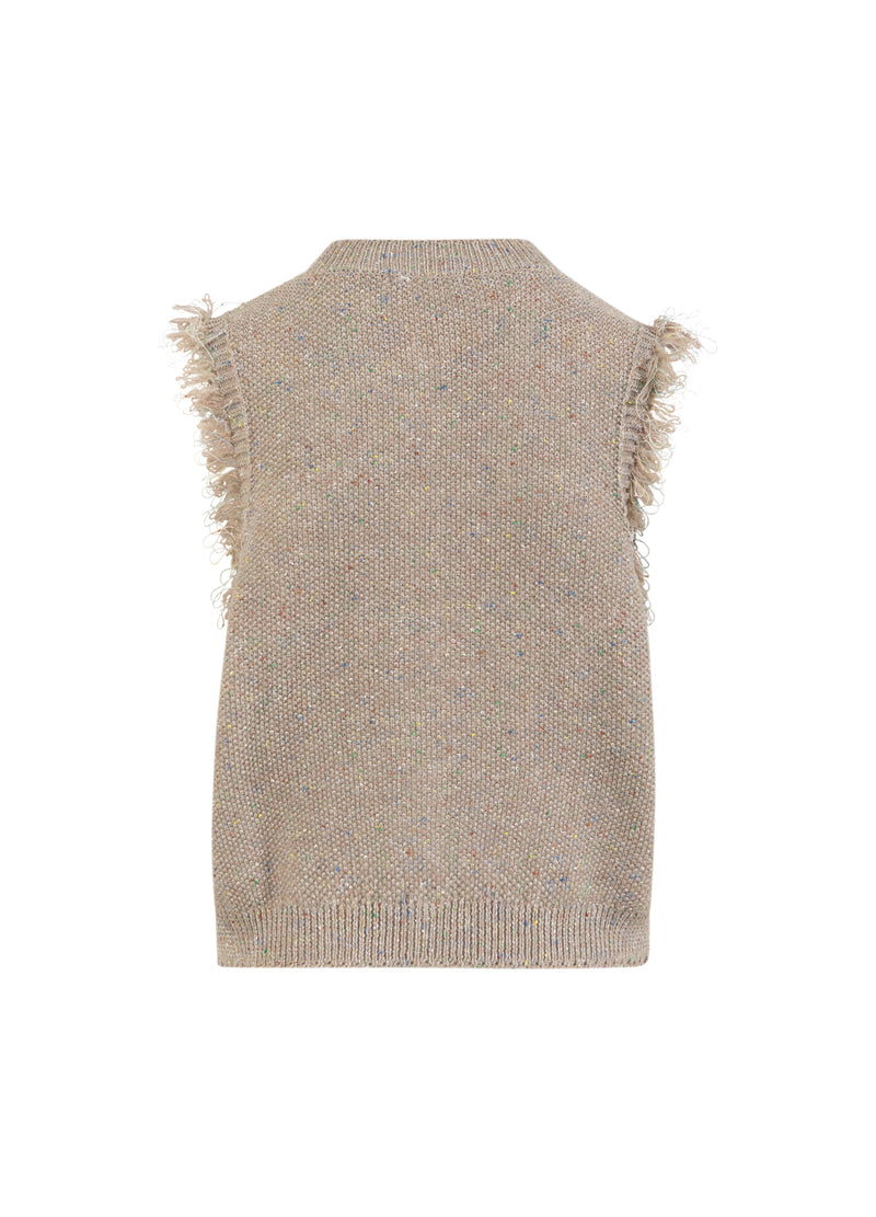 Coster Copenhagen GEBREID VEST Knitwear Sand/lurex - 360